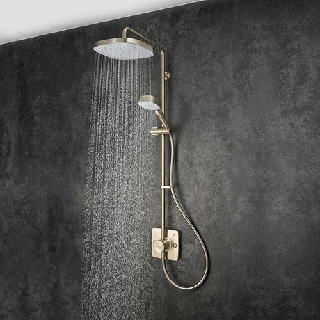 Mira Opero Dual Brushed Nickel Thermostatic Mixer Shower - 1.1944.005