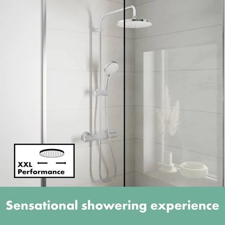 Hansgrohe Vernis Blend Showerpipe 200 Thermostatic Shower Mixer - Chrome - 26276000 - Image 4