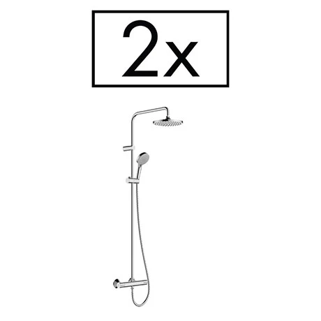 Hansgrohe Pack of 2 Vernis Blend Showerpipe 200 Thermostatic Shower Mixer - 26285000