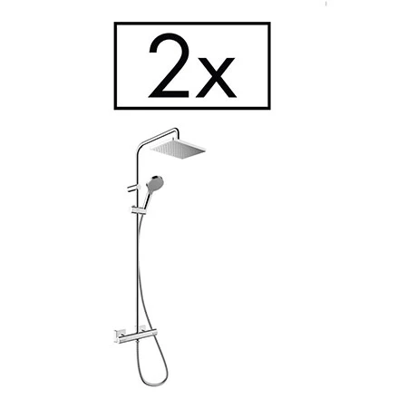 Hansgrohe Pack of 2 Vernis Shape Showerpipe 230 Thermostatic Shower Mixer - 26287000