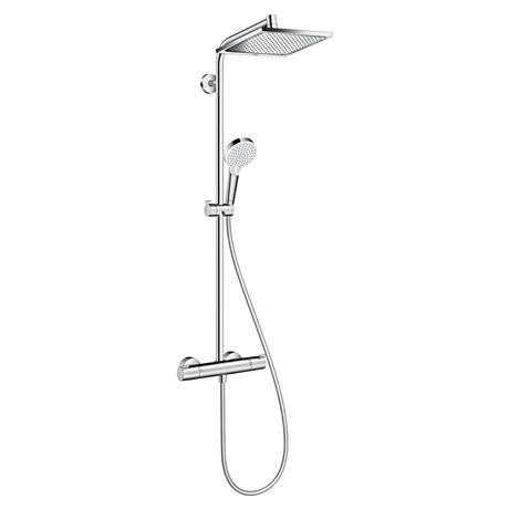 Hansgrohe Crometta E EcoSmart Showerpipe 240 Thermostatic Shower Mixer - 27281000 - Image 6