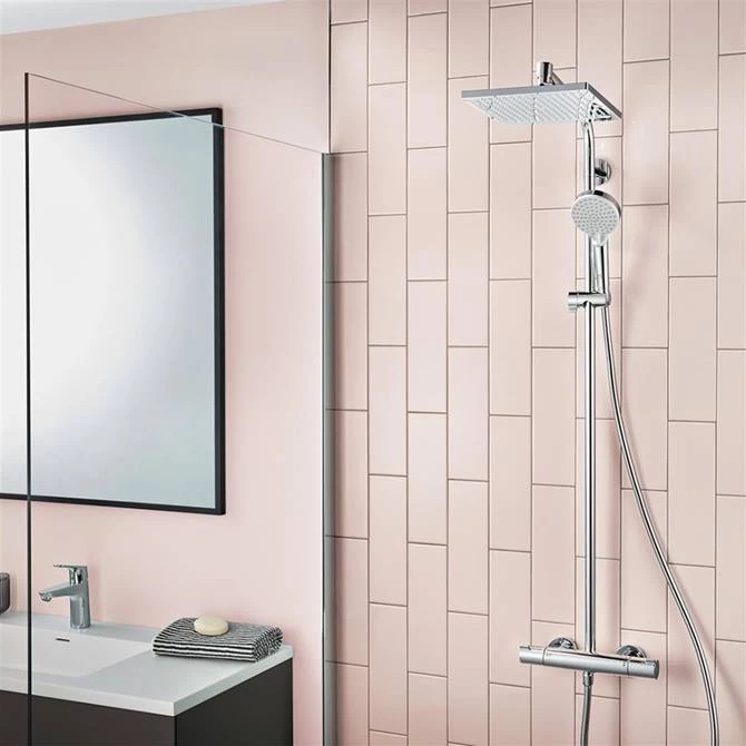 Hansgrohe Crometta E EcoSmart Showerpipe 240 Thermostatic Shower Mixer - 27281000