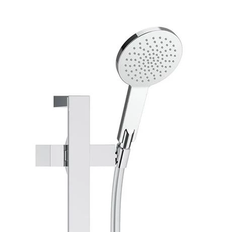 Keuco Ixmo Square Thermostatic Shower System with Head + Slide Rail Kit - Chrome - Image 3