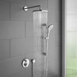 Hansgrohe Ecostat S Round Complete Shower Set with Shower Slider Rail Kit