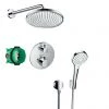 Hansgrohe Ecostat S Round Complete Shower Set with Wall Mounted Shower Handset