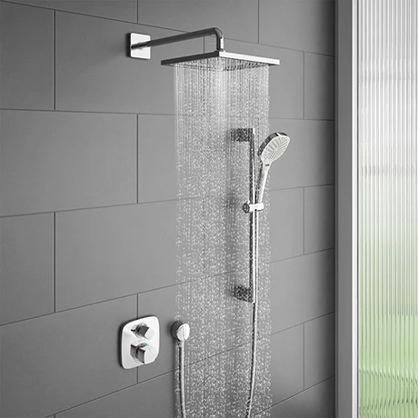 Hansgrohe Ecostat E Square Complete Shower Set with Shower Slider Rail Kit