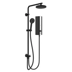 AQUAS Aquamax Pro with Column Manual 9.5kw Matt Black Electric Shower
