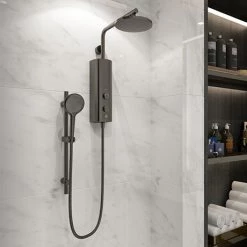 AQUAS AquaMax Flex Manual Smart 9.5KW Gunmetal Grey Electric Shower