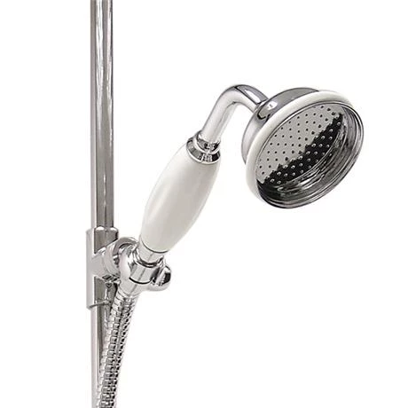 Hudson Reed Twin Shower Valve with Victorian Grand Rigid Riser Kit - Chrome - Image 4