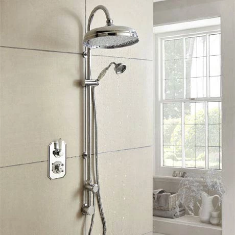 Hudson Reed Topaz Traditional Twin Concealed Valve with Luxury Rigid Riser Kit