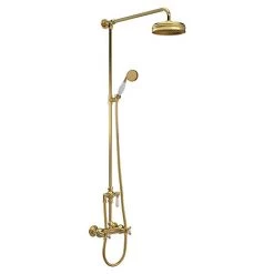 Hudson Reed Brushed Brass Thermostatic Shower Valve & Rigid Riser Kit - A8117