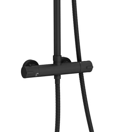 Arezzo Modern Round Thermostatic Shower (300mm Head - Matt Black) - Image 4
