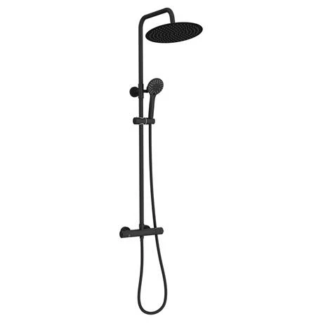 Arezzo Modern Round Thermostatic Shower (300mm Head - Matt Black) - Image 5