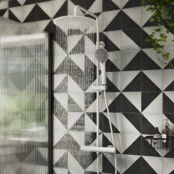 Arezzo Modern Round Thermostatic Shower (300mm Head - Matt White)