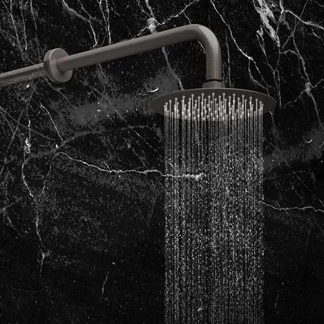 Arezzo Gunmetal Grey Shower Set (Fixed Round Shower Head + Bath Spout) - Image 3