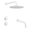 Arezzo Matt White Shower Set (Fixed Round Shower Head + Bath Spout)