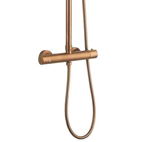 Arezzo Round Thermostatic Shower - Brushed Bronze - Image 4