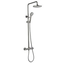 Arezzo Round Thermostatic Shower - Gunmetal Grey