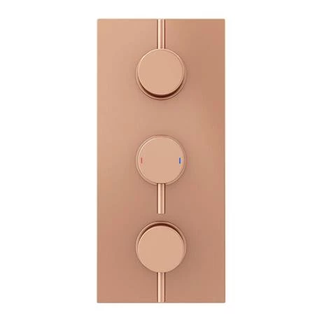 Arezzo Rose Gold Round Thermostatic Shower Pack with Ceiling Mounted Head + Handset - Image 3