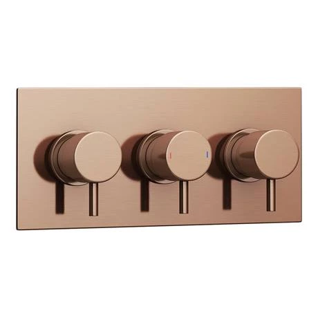 Arezzo Rose Gold Round Thermostatic Shower Pack with Ceiling Mounted Head + Handset - Image 5