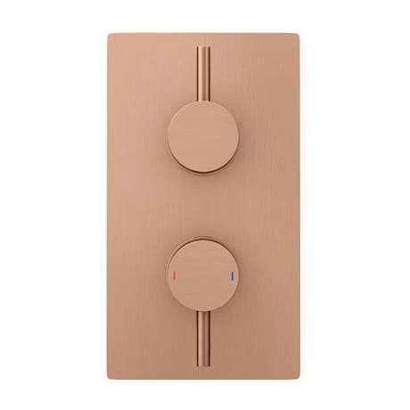 Arezzo Rose Gold Round Shower System (Twin Valve with Diverter, Wall Mounted Head + Handset) - Image 5