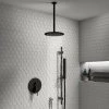 Arezzo Matt Black Shower System (Valve inc. 195mm Ceiling Mounted Head + Slide Rail Kit with Handset)
