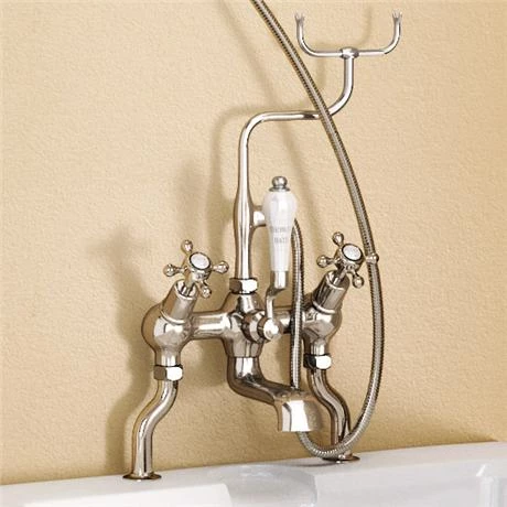 Burlington Birkenhead Angled Bath Shower Mixer with Slide Rail & Soap Basket - H230-BI - Image 2