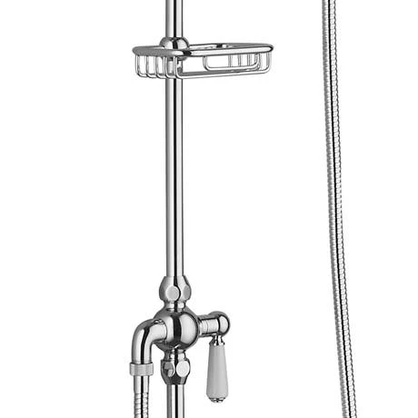 Chatsworth 1928 Traditional Exposed Valve Inc. Deluxe Arching Riser Kit, Diverter, 8" Rose + Handset - Image 4