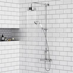 Chatsworth Traditional Crosshead Top Outlet Thermostatic Bar Shower Valve inc. Rigid Riser Kit