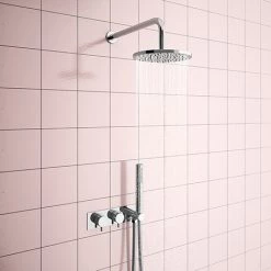 Cruze Round Shower System (200mm Fixed Head, Handset + Integrated Parking Bracket)