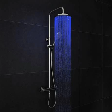 Cruze Modern LED Thermostatic Shower - Chrome - Image 2