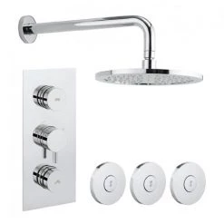 Crosswater - Dial Kai Lever 2 Control Shower Valve with 3 Body Jets, Fixed Head & Arm