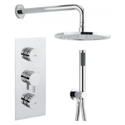 Crosswater - Dial Kai Lever 2 Control Shower Valve with Single Mode Handset, Fixed Head & Arm
