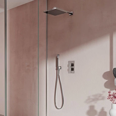 Aqualisa Dream Square Thermostatic Mixer Shower with Hand Shower and Wall Fixed Head - DRMDCV2.HSFW.SQR