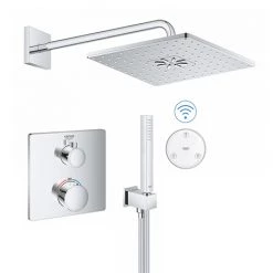 Grohe Grohtherm SmartConnect Square Head & Handset Shower Set