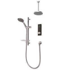Triton HOME Digital Mixer Shower Pumped All-in-One with Round Fixed Head & Slider Rail Kit (Low Pressure Gravity)