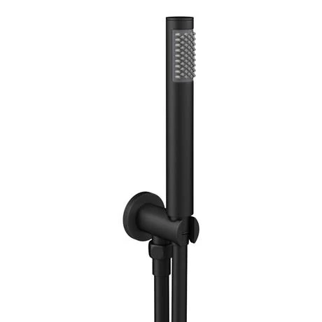 Arezzo Matt Black Industrial Style Shower System with Concealed Valve, Head + Handset - Image 6