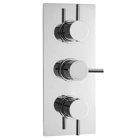 Hudson Reed Quest Triple Thermostatic Valve with Round Shower Head + Handset - Image 2