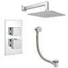 Milan Modern Shower Package (Fixed Shower Head + Overflow Bath Filler)