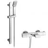 Montreal Wall Mounted Thermostatic Bath Shower Mixer Tap + Slider Rail Kit