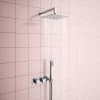 Milan Square Shower System (200mm Fixed Head, Handset + Integrated Parking Bracket)