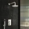Arezzo Matt White Round Thermostatic Shower Pack with Head + Handset
