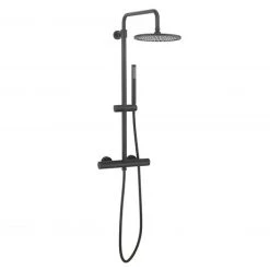 Crosswater Central Matt Black Height Adjustable Thermostatic Shower