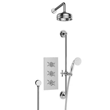 Heritage - Dawlish Concealed Valve with 6" Fixed Head & Adjustable Riser - Chrome - SDCDUAL03 - Image 2
