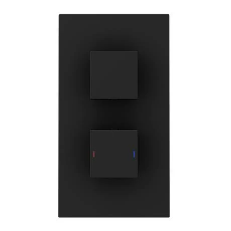 Arezzo Matt Black Square Thermostatic Shower Pack with Head + Slider Rail Kit - Image 6