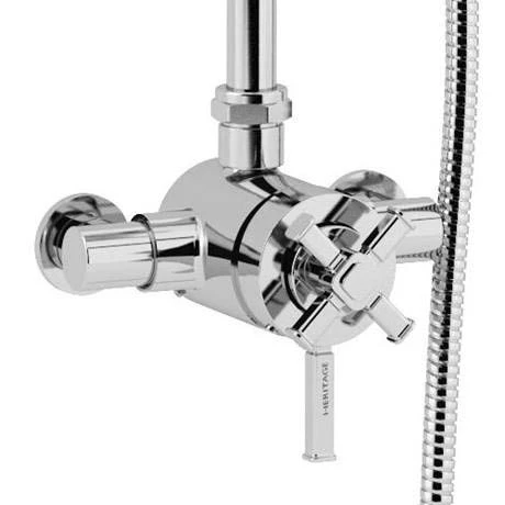 Heritage Somersby Exposed Shower with Deluxe Fixed Riser Kit & Diverter to Handset - Chrome - SSOBDUAL04 - Image 3
