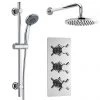 Minimalist Concealed Shower Valve w/ Slide Rail Kit & Wall Mounted Fixed Head