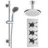Minimalist Concealed Shower Valve w/ Slide Rail Kit & Ceiling Mounted Fixed Head