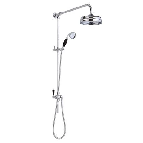 Hudson Reed Topaz Black Exposed Valve inc. Rigid Riser Kit, Diverter, 8" Shower Rose & Handset - Image 3