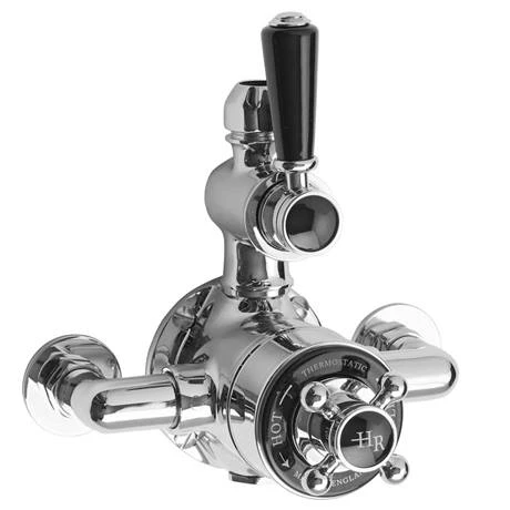 Hudson Reed Topaz Black Exposed Valve inc. Rigid Riser Kit, Diverter, 8" Shower Rose & Handset - Image 4